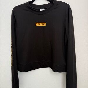 Spalding Black Long Sleeve Crop Top
